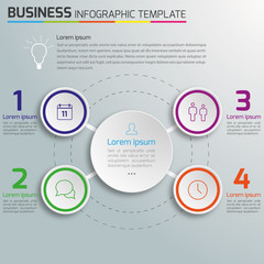 4-Step process infographics light vector background