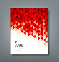 Cover report red triangle geometric pattern design background