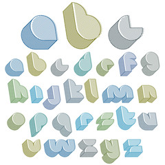 3d futuristic font with lines textures.