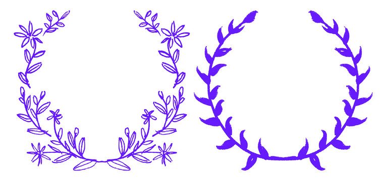Vecteur Couronne florale au pinceau