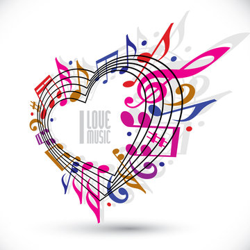 I love music template in red pink and violet colors, rotated