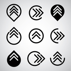 Arrow symbols vector set.