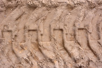 trace of the tire tread vehicles