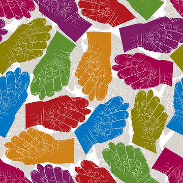 Fig fico hands seamless pattern, vector background for wallpaper