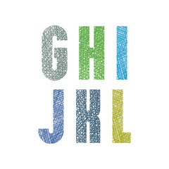 Retro style hand drawn bold geometric font 