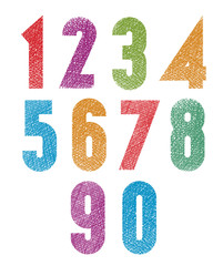 Retro style geometric bold numbers set 