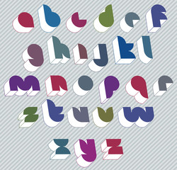 3d futuristic font with good style, simple letters 