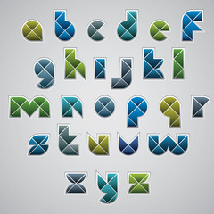 Geometric modern style digital letters alphabet 