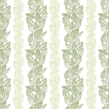 Seamless leaves pattern, floral wallpaper
