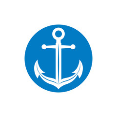 Anchor symbol, monochrome vector icon.