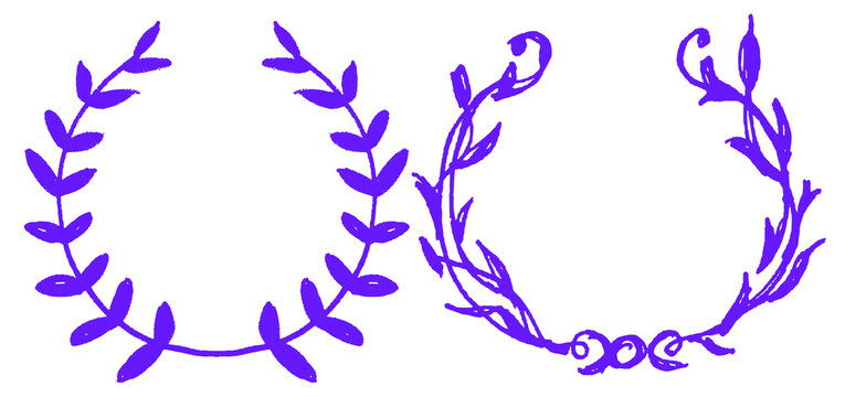 Vecteur Couronne florale au pinceau 1