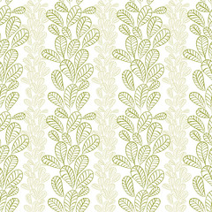Seamless leaves pattern, floral wallpaper, hand drawn, vector.