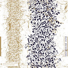 Music abstract background with notes.