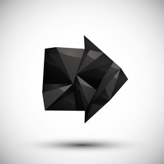 Black arrow geometric icon made in 3d modern style