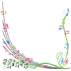 Music notes composition, stylish musical theme background