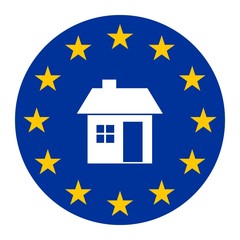 Maison dans un drapeau europ&eacute;en