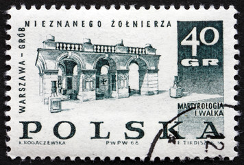 Postage stamp Poland 1968 Tomb of the Unknown Soldier, Warsaw