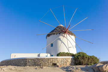 Fototapeta na wymiar windmill in Mykonos Island,Greece
