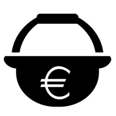 Euro dans un panier d'achat