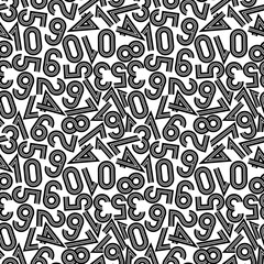 Vector illustration of seamless pattern with numbers.