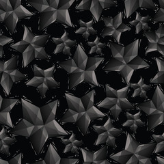 Black stars seamless pattern, geometric backdrop