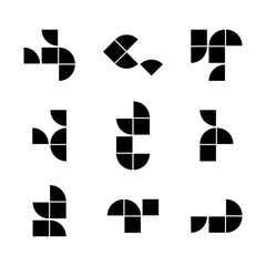 Abstract geometric simplistic symbols set, vector 