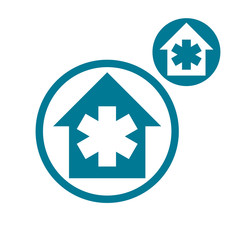 Hospital vector simple single color icon isolated 