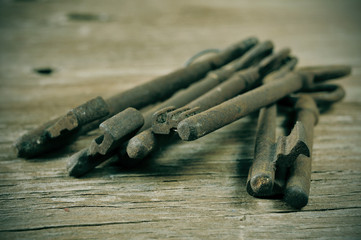 old and rusty keys