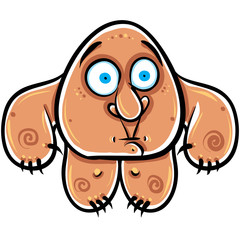 Funny cartoon monster, vector illustration.