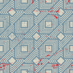 Vintage style geometric seamless background, retro
