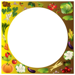 Vegetables vector background with place for text