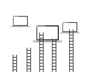 ladders to computer technology illustration