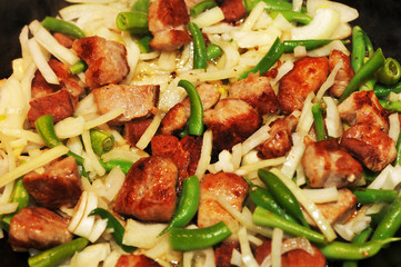 Fried meat with vegetables