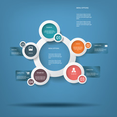 Round white infographic elements