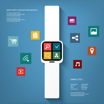 Smart watch concept vector infographics