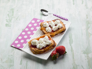 strawberry pastry with fresh cream