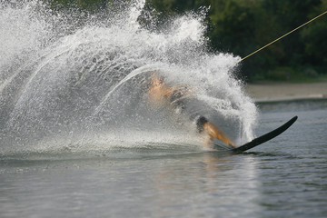 Water Skiing sport on a Lake