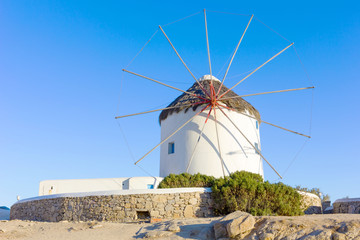 Fototapeta na wymiar traditional windmill in Mykonos