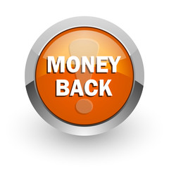 money back orange glossy web icon