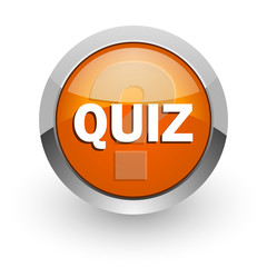 quiz orange glossy web icon