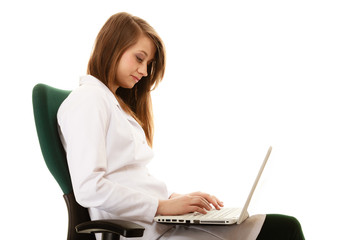 Medical. Woman doctor working on computer laptop