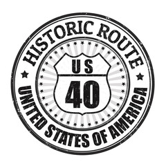 Historic Route 40 stamp