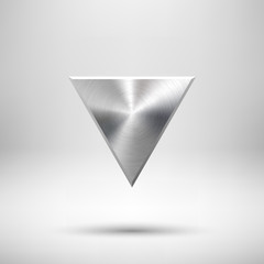 Abstract Triangle Button Template with Metal Texture