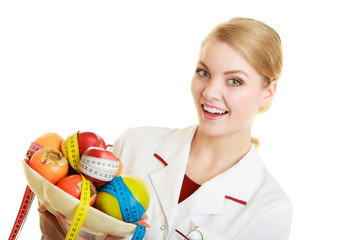 Doctor dietitian recommending healthy food. Diet.