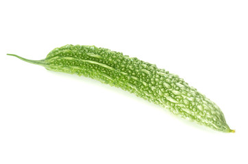 Momordica charantia, bitter melon isolated on white background
