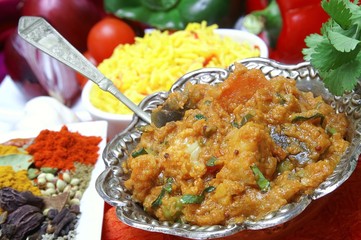 traditional curry in dish