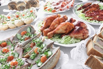 traditional table buffet food