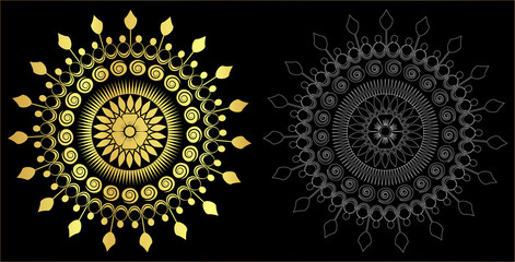 ornament gold color and out line