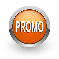 promo orange glossy web icon