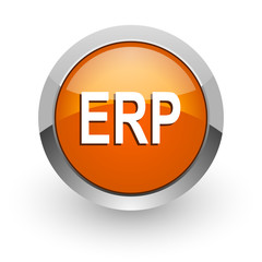 erp orange glossy web icon